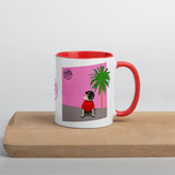 Pink Wall Palm Mug with Color Inside