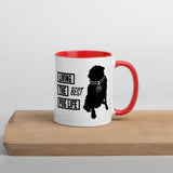Living The Best Pug Life! Mug with Color Inside (Pink Logo)