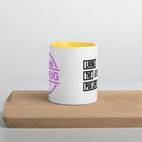 Living The Best Pug Life! Mug with Color Inside (Pink Logo)