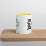 Living The Best Pug Life! Mug with Color Inside (Green Logo)