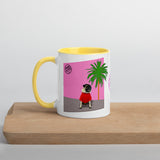 Pink Wall Palm Mug with Color Inside
