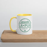 Living The Best Pug Life! Mug with Color Inside (Green Logo)