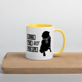 Living The Best Pug Life! Mug with Color Inside (Pink Logo)