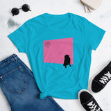 Pink Wall Silhouette Women's Short Sleeve T-shirt