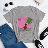 Pink Wall Palm Women's Short Sleeve T-shirt