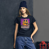 The Pug & The Pumpkin Women's Short Sleeve T-shirt (Black & Navy)