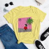 Pink Wall Palm Women's Short Sleeve T-shirt