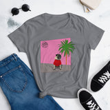 Pink Wall Palm Women's Short Sleeve T-shirt