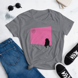 Pink Wall Silhouette Women's Short Sleeve T-shirt