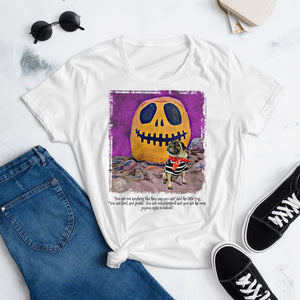 The Pug & The Pumpkin Women's Short Sleeve T-shirt (White)