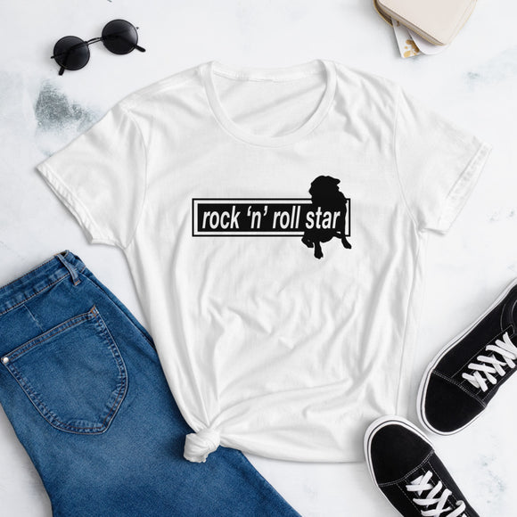 Rock 'n' Roll Star Women's Short Sleeve T-shirt (With Back Print)