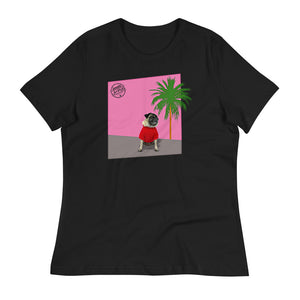 Pink Wall Palm Women's Relaxed T-Shirt