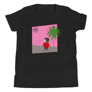 Pink Wall Palm Youth Short Sleeve T-Shirt