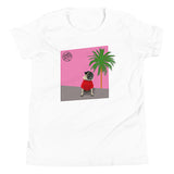 Pink Wall Palm Youth Short Sleeve T-Shirt