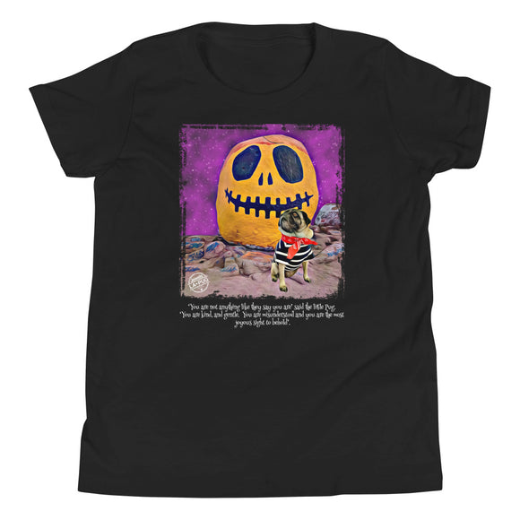 The Pug & The Pumpkin Youth Short Sleeve T-Shirt (Darker Colors)